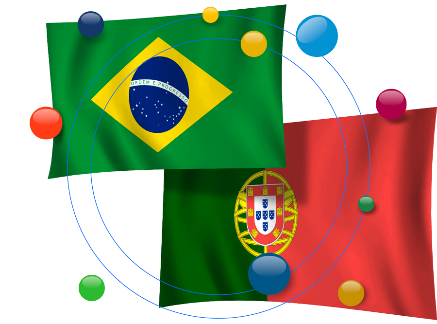 Bandeiras Brasil e Portugal